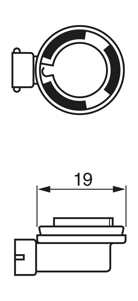 Imagine produs: Bec auto H8 12V 35W PGJ19-1, proiector ceata BOSCH (1 987 302 081)