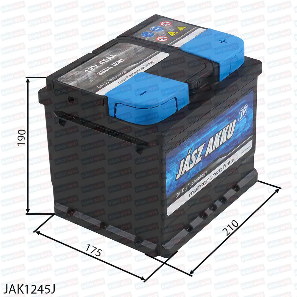 Imagine produs: Acumulator 45Ah 360A 12V JASZ-AKKU (JAK1245J)