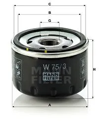 Imagine produs: Filtru ulei MANN-FILTER (W75/3)