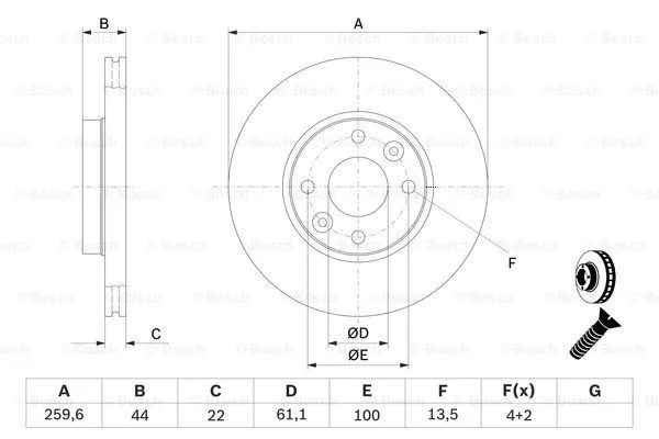 Imagine produs: Disc frana BOSCH (0 986 479 103)