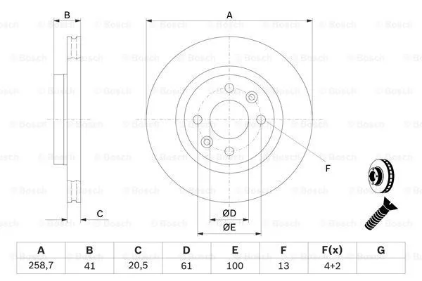Imagine produs: Disc frana BOSCH (0 986 478 124)