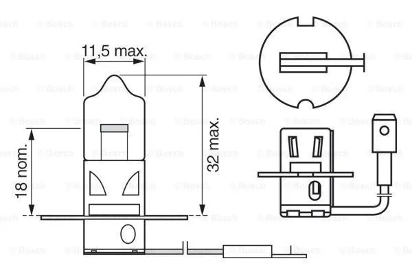 Imagine produs: Bec H3 12V 55W PK22s, Halogen BOSCH (1 987 302 031)