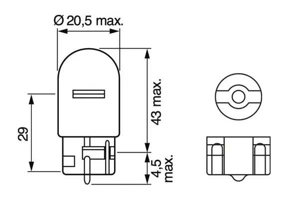 Imagine produs: Bec W21W 12V 21W W3x16d BOSCH (1 987 302 251)