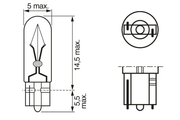 Imagine produs: Bec W1,2W 24V 1,2W W2x4,6d BOSCH-CARGO (1 987 302 504)