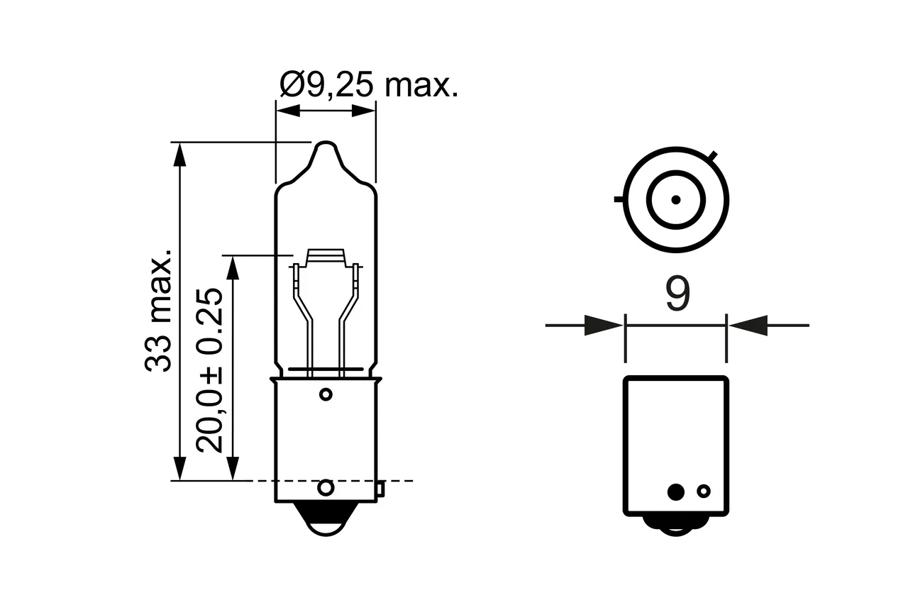 Imagine produs: Bec H21W 24V 21W BAY9s BOSCH-CARGO (1 987 302 533)