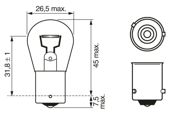 Imagine produs: Bec PY21W 12V 21W BAU15s BOSCH (1 987 302 812)