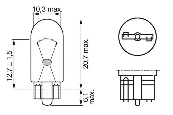 Imagine produs: Bec WY5W 12V 5W W2,1x9,5d BOSCH (1 987 302 820)