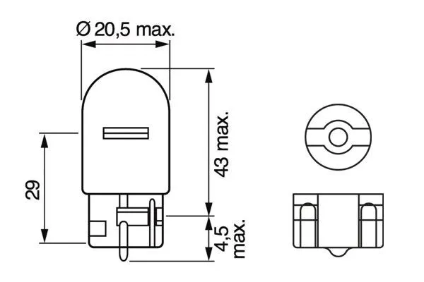 Imagine produs: Bec W21W 12V 21W W3x16d BOSCH (1 987 302 822)