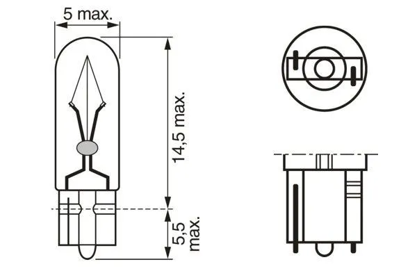 Imagine produs: Bec W1,2W 12V 1,2W W2x4,6d BOSCH (1 987 302 824)