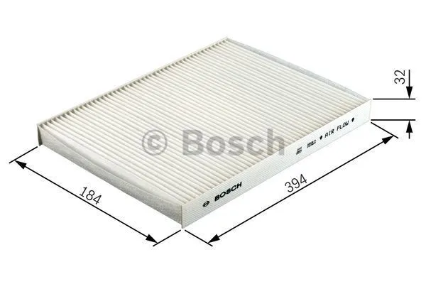 Imagine produs: Filtru polen cu carbon activ pentru MERCEDES-BENZ Clasa A B 394 mm x 184 mm x 32 mm BOSCH (1 987 432 410)