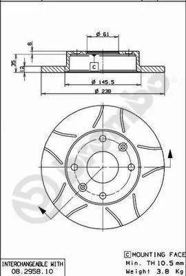 Imagine produs: Disc frana evacuare zgura BREMBO (08.2958.75)