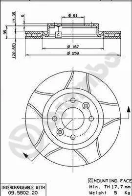 Imagine produs: Disc frana evacuare zgura BREMBO (09.5802.76)
