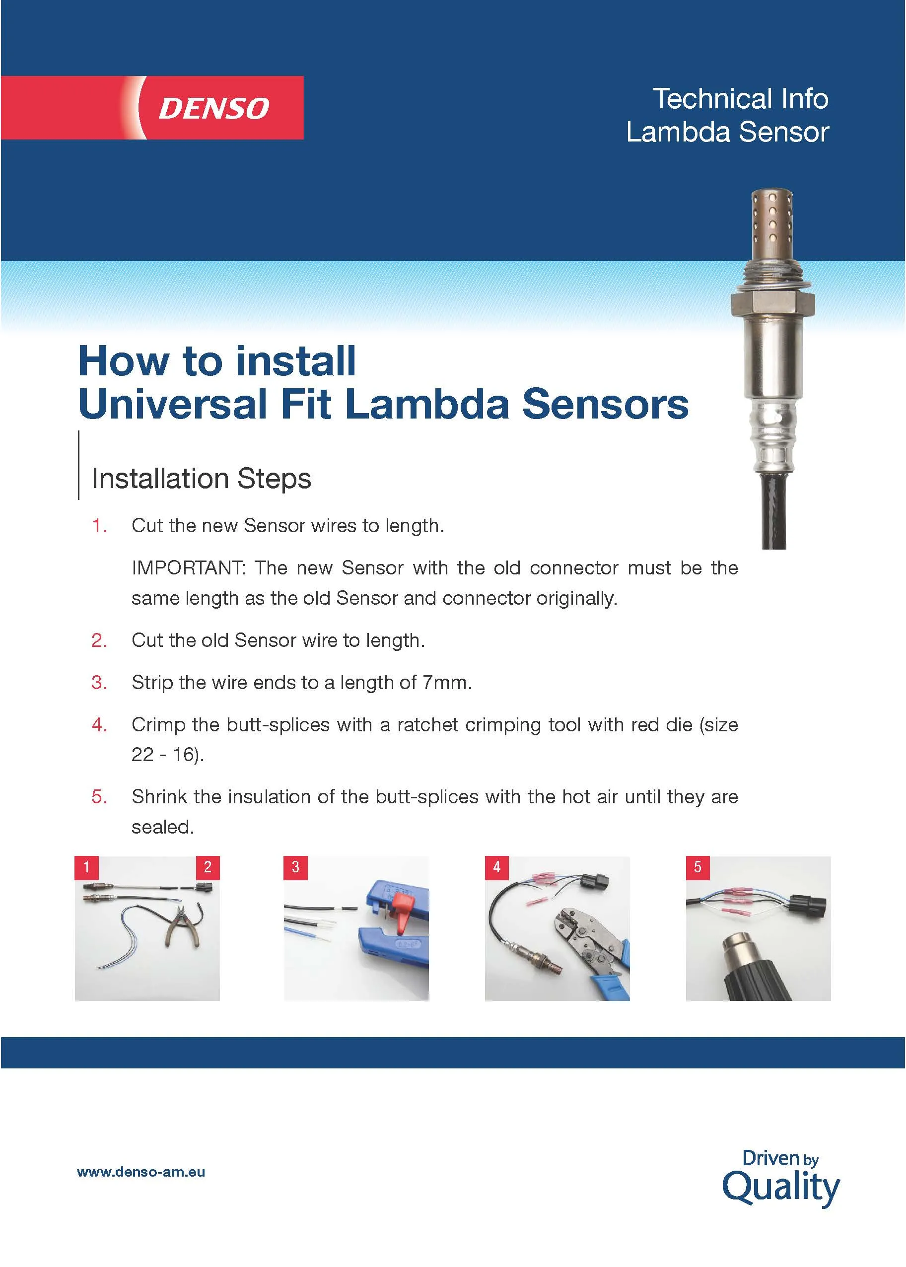 Imagine produs: Sonda lambda universala DENSO (DOX-0121)