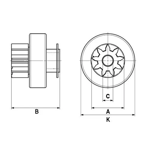 Imagine produs: Piesa electromotor 23,6 mm 8 dinti HC CARGO (F 032 239 359)