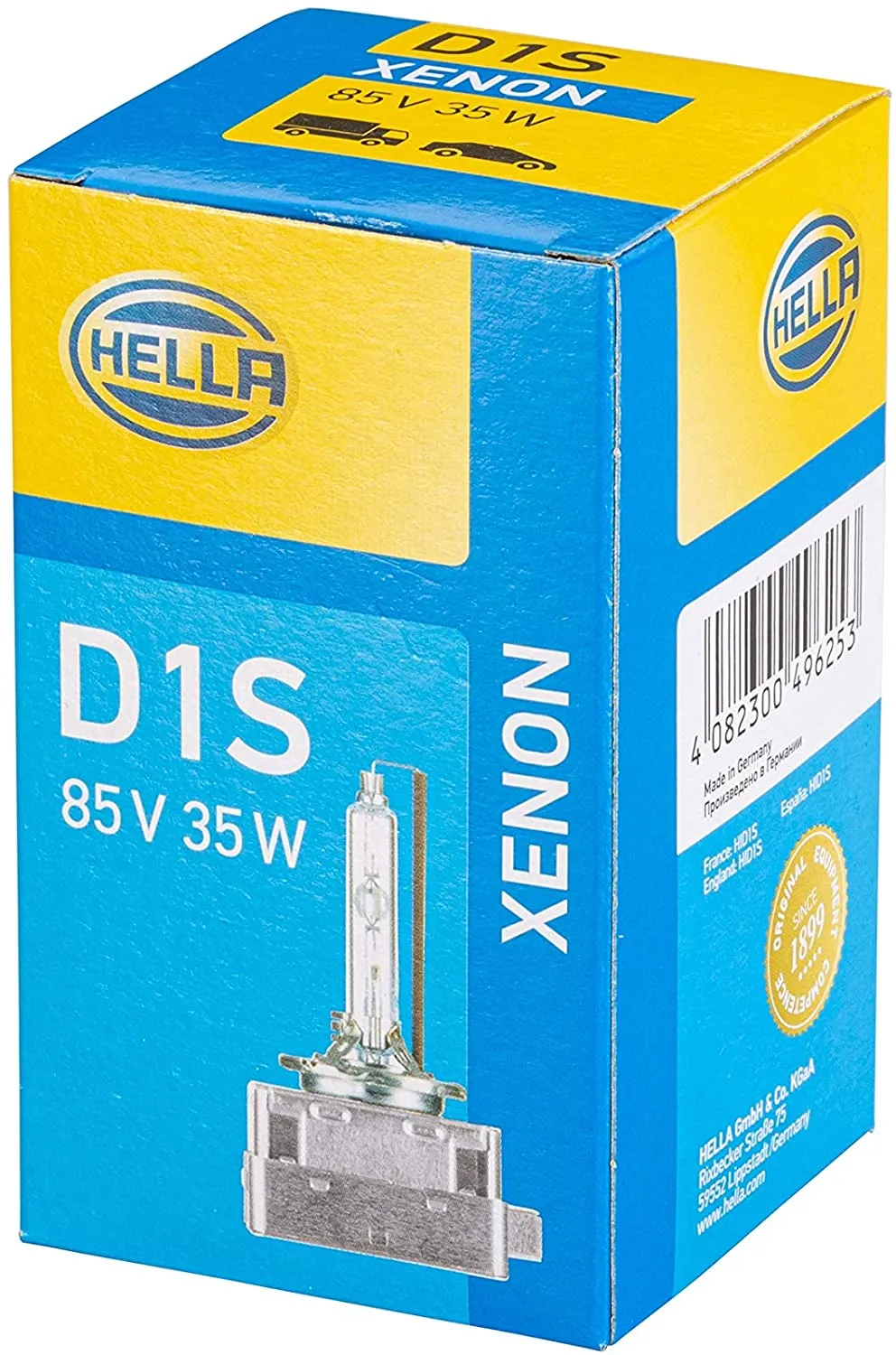 Imagine produs: Bec Xenon D1S 4300K HELLA (8GS009028-111) 85V 35W