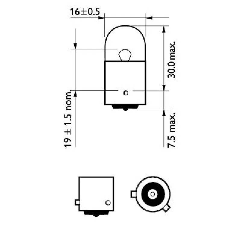 Imagine produs: Bec RY10W 12V 10W BAU15s Halogen HELLA (8GA 002 071-051)
