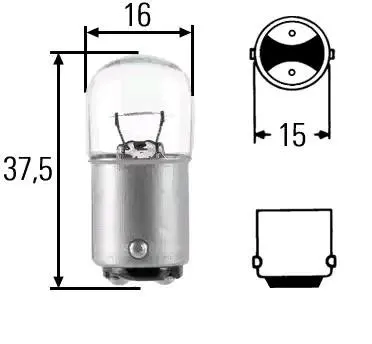 Imagine produs: Bec R5W 24V 5W BA15d Halogen HELLA-CARGO (8GA 002 071-361)