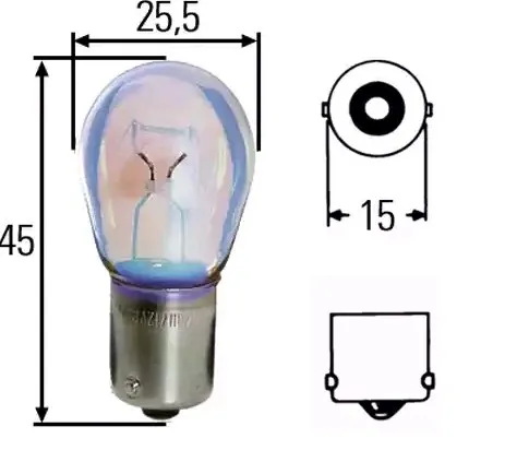 Imagine produs: Bec P21W 12V 21W BAY15s Halogen HELLA (8GA 002 073-123)