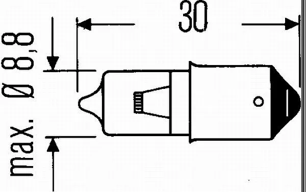 Imagine produs: Bec H5W 12V 5W BA9s Halogen HELLA (8GH 002 473-151)
