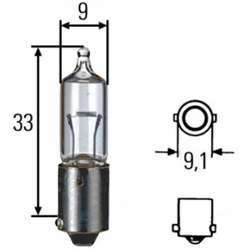 Imagine produs: Bec H10W 12V 10W BA9s Halogen HELLA (8GH 002 473-191)
