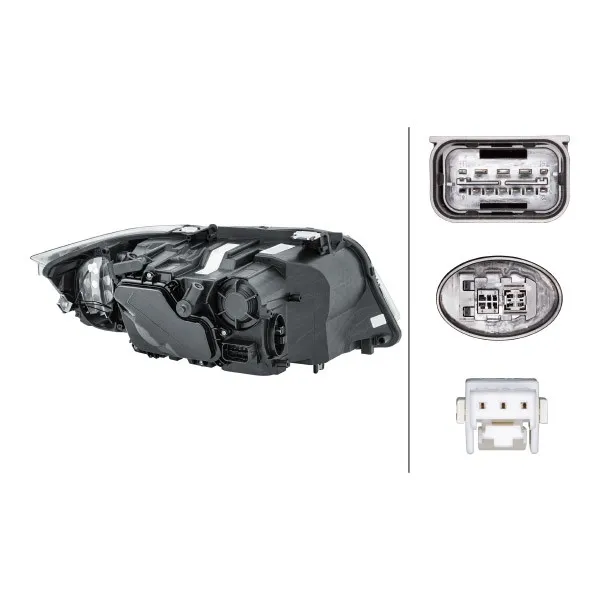 Imagine produs: Far stanga pentru BMW Seria 3 D1S H8 LED Bi-Xenon 12V HELLA (1EL 354 691-011)
