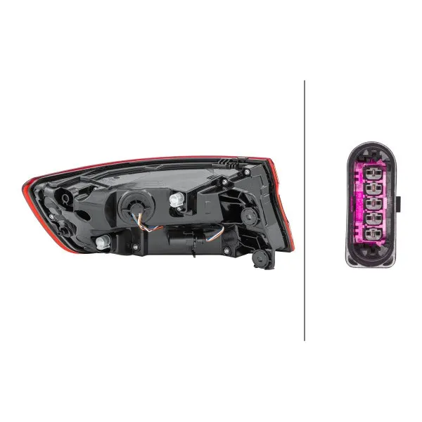 Imagine produs: Lampă din spate dreapta pentru Audi A4 B9 Sedan partea exterioara LED 12V cu suport bulb HELLA (2SD 012 246-061)