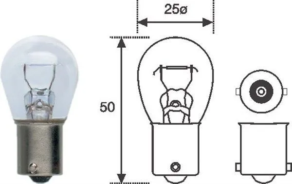 Imagine produs: Bec P21W 12V 21W BA15s MAGNETI MARELLI (008506100000)