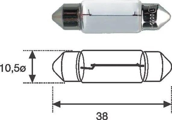 Imagine produs: Bec C10W 12V 10W SV8,5-8 MAGNETI MARELLI (009461100000)