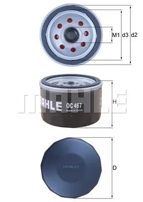 Imagine produs: Filtru ulei MAHLE (OC467)