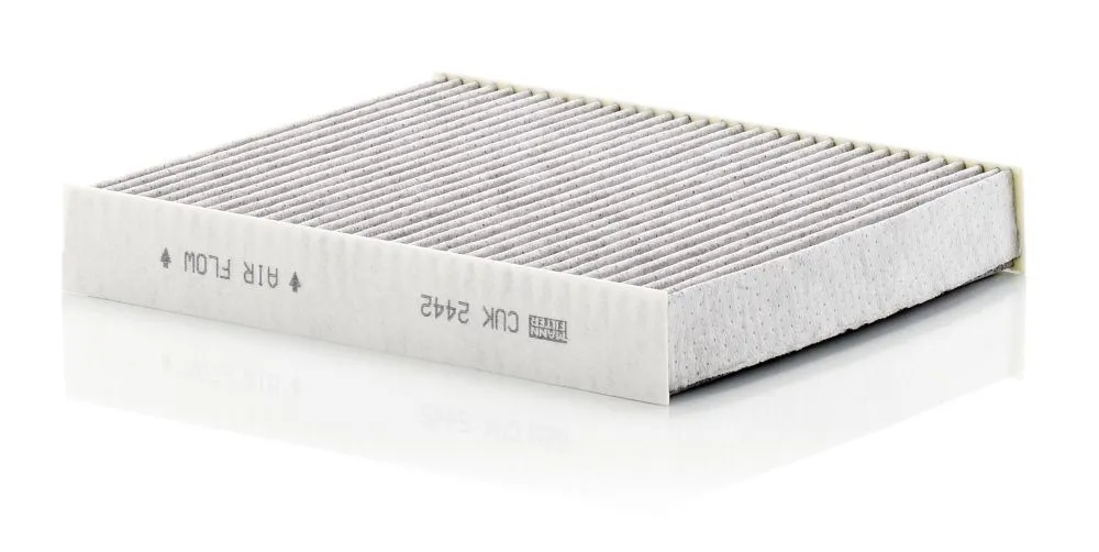 Imagine produs: Filtru polen cu carbon activ, aer habitaclu 240 mm x 204 mm x 36 mm MANN-FILTER (CUK 2442)
