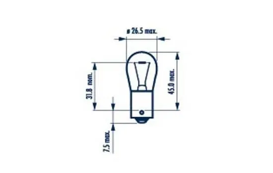 Imagine produs: Bec P21W 12V 21W BA15s NARVA (176353000)