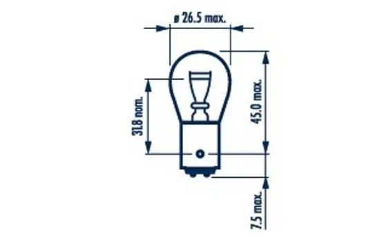 Imagine produs: Bec P21/5W 12V 21/5W BAY15d NARVA (179163000)