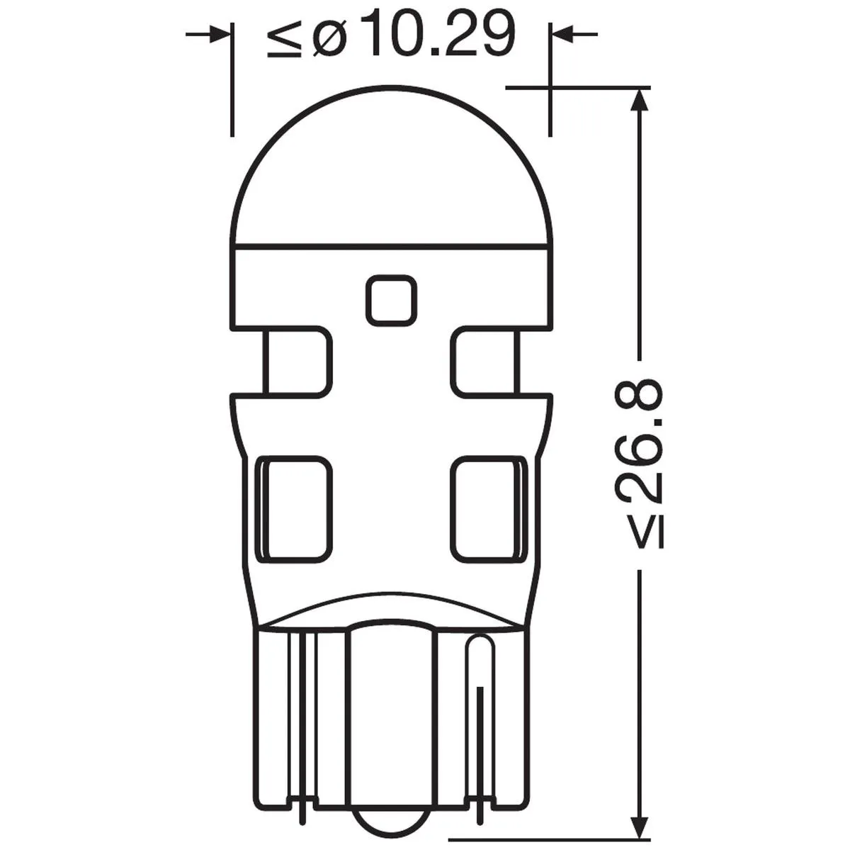 Imagine produs: Set 2 becuri W5W 12V 0,8W W2,1x9,5d 6000K LED OSRAM (2825DWP-02B)