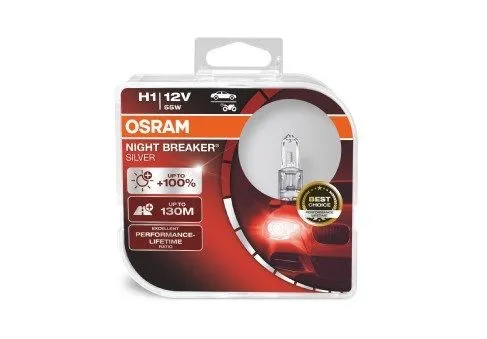Imagine produs: Bec H1 12V 55W P14,5s Halogen NIGHT BREAKER SILVER  +100% OSRAM (64150NBS-HCB)