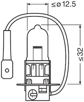 Imagine produs: Bec H3 12V 55W PK22s 3200K Halogen ORIGINAL LINE OSRAM (64151)