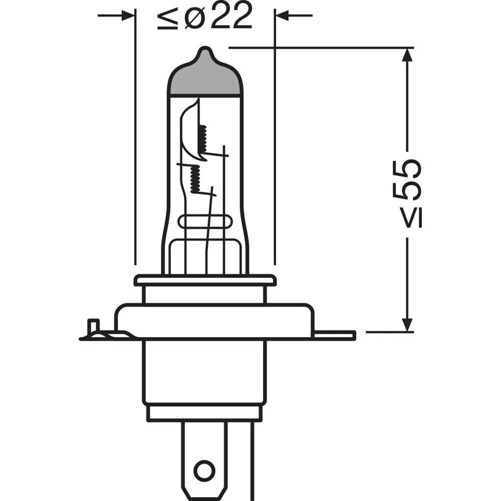 Imagine produs: Bec H4 12V 60/55W P43t Halogen NIGHT BREAKER SILVER +100% OSRAM (64193NBS-HCB)