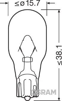 Imagine produs: Bec WY16W 12V 16W W2,1x9,5d OSRAM (921NA)