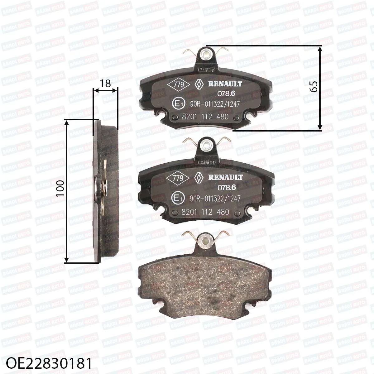 Imagine produs: Placute frana RENAULT (OE22830181 7711130071)