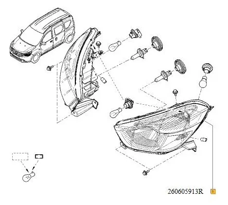 Imagine produs: Far stanga pentru Dacia DOKKER LODGY RENAULT (OE22834742   26 06 030 07R)