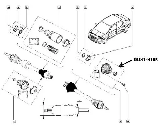 Imagine produs: Set burduf articulatie planetara 89 mm spre cutia de viteze SEINSA (D8505)