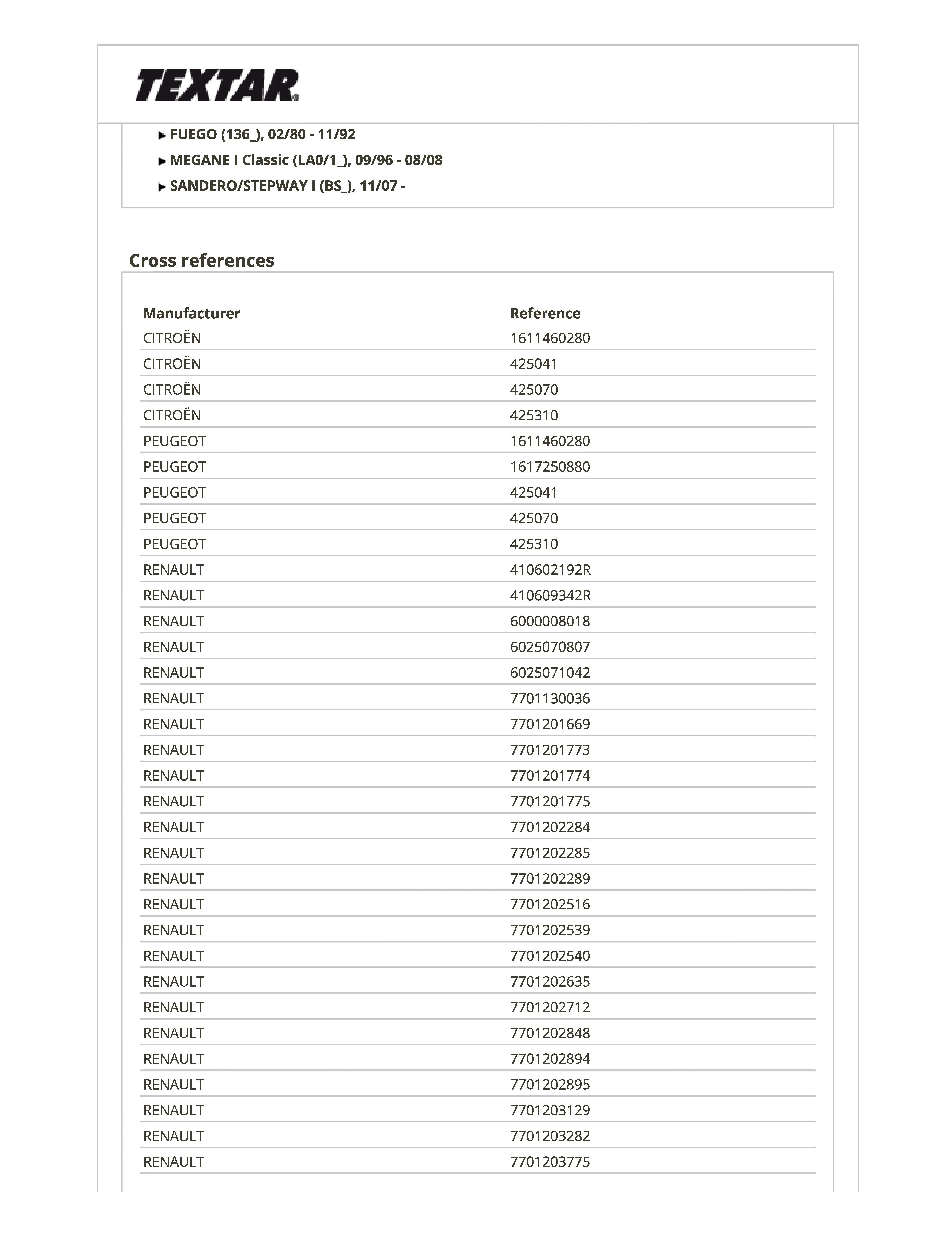 Imagine produs: Placute frana TEXTAR (2146304)