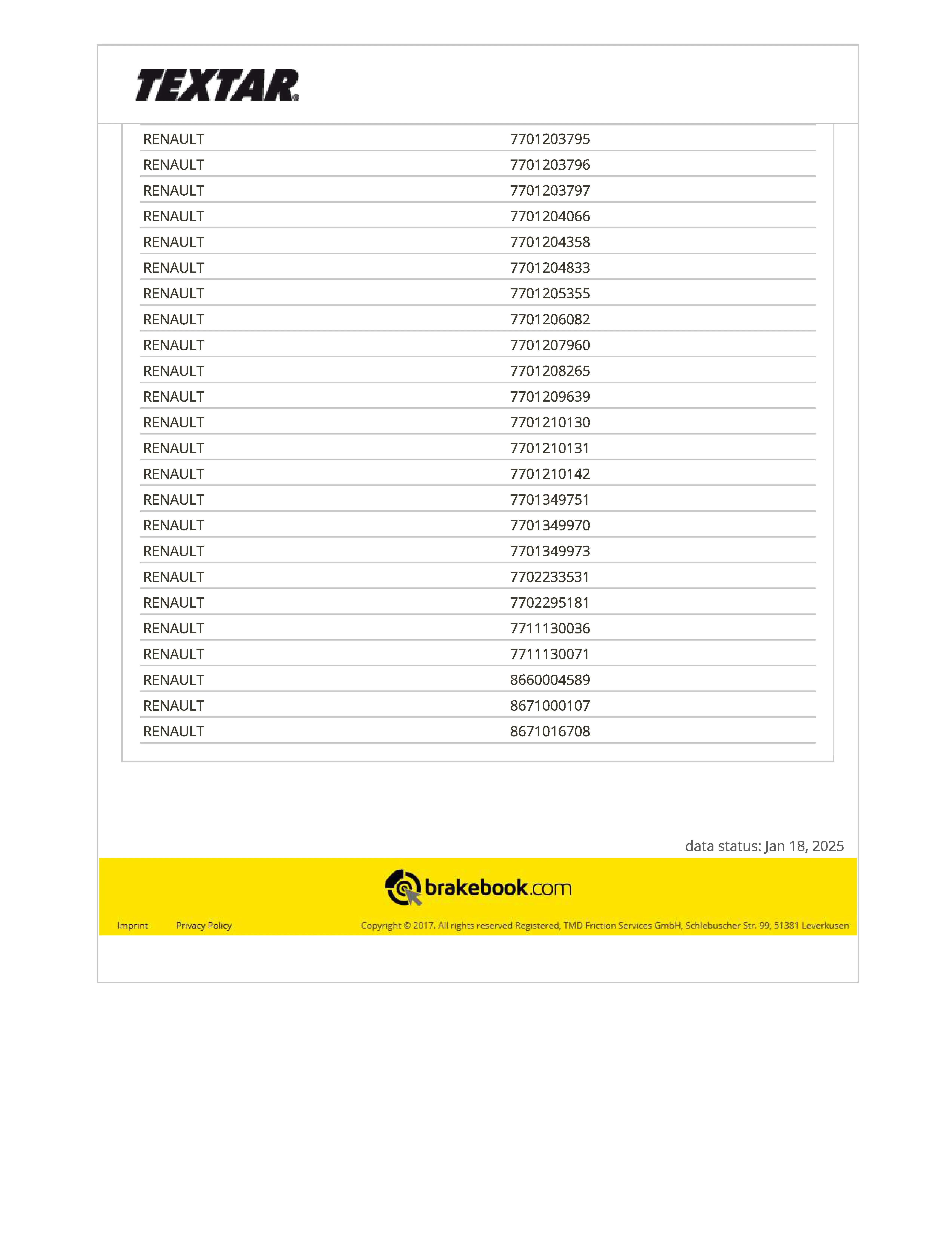Imagine produs: Placute frana TEXTAR (2146304)