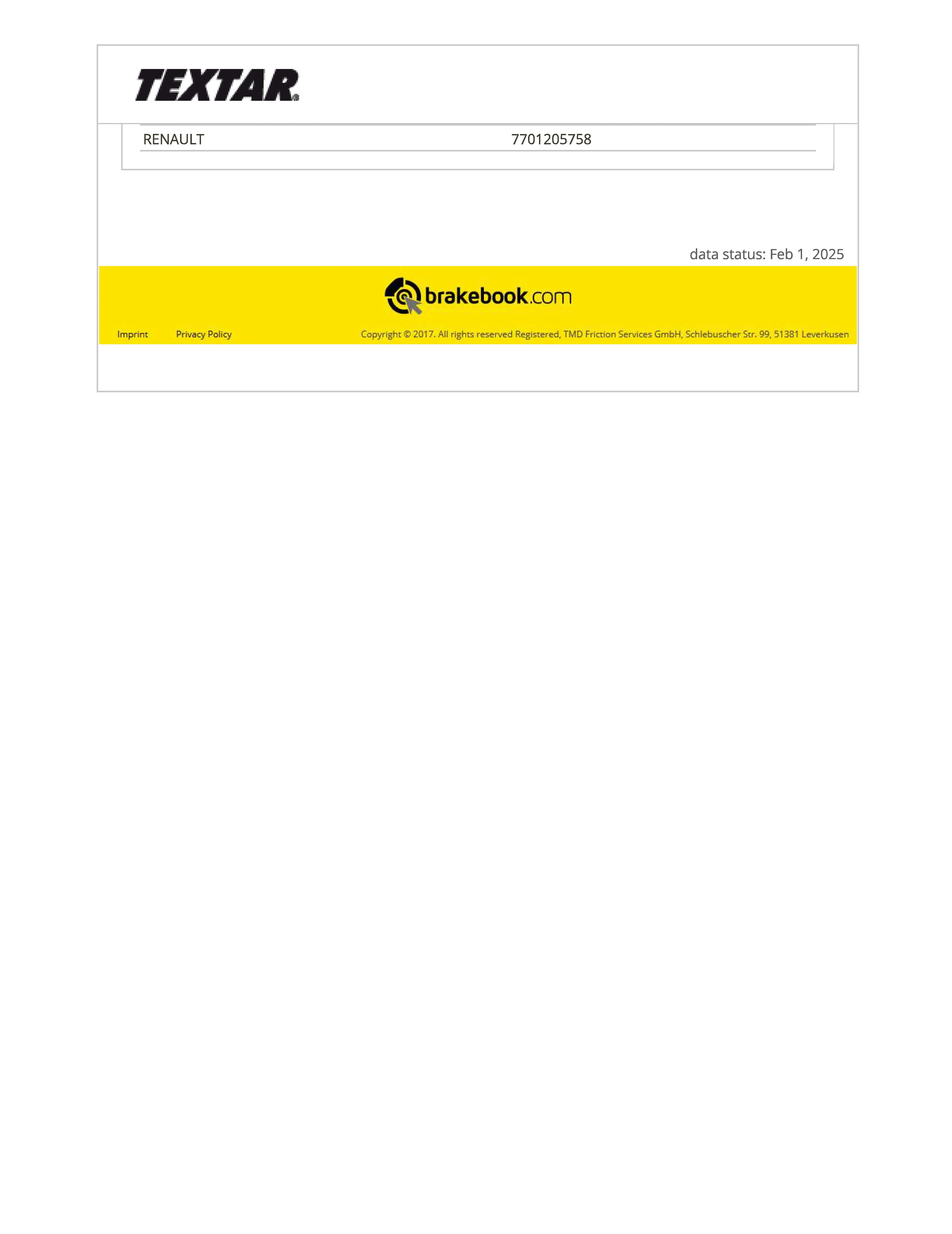 Imagine produs: Saboti de frana TEXTAR (91053700)