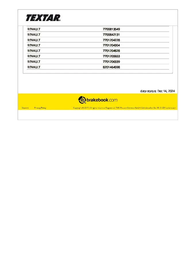 Imagine produs: Disc frana TEXTAR ( 92100900)