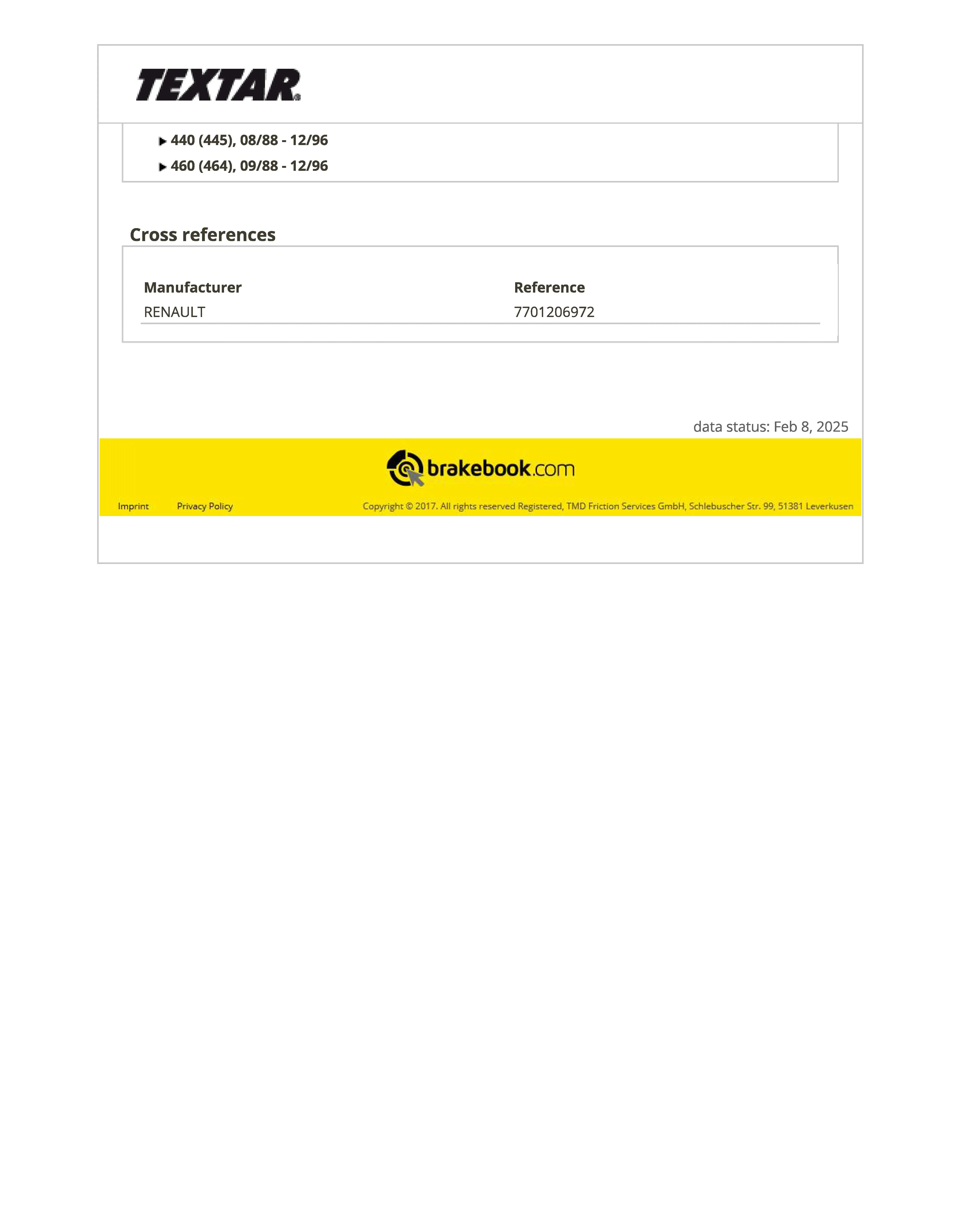 Imagine produs: Set montare frane TEXTAR (97006400)