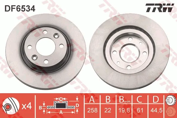 Imagine produs: Disc frana TRW (DF6534)