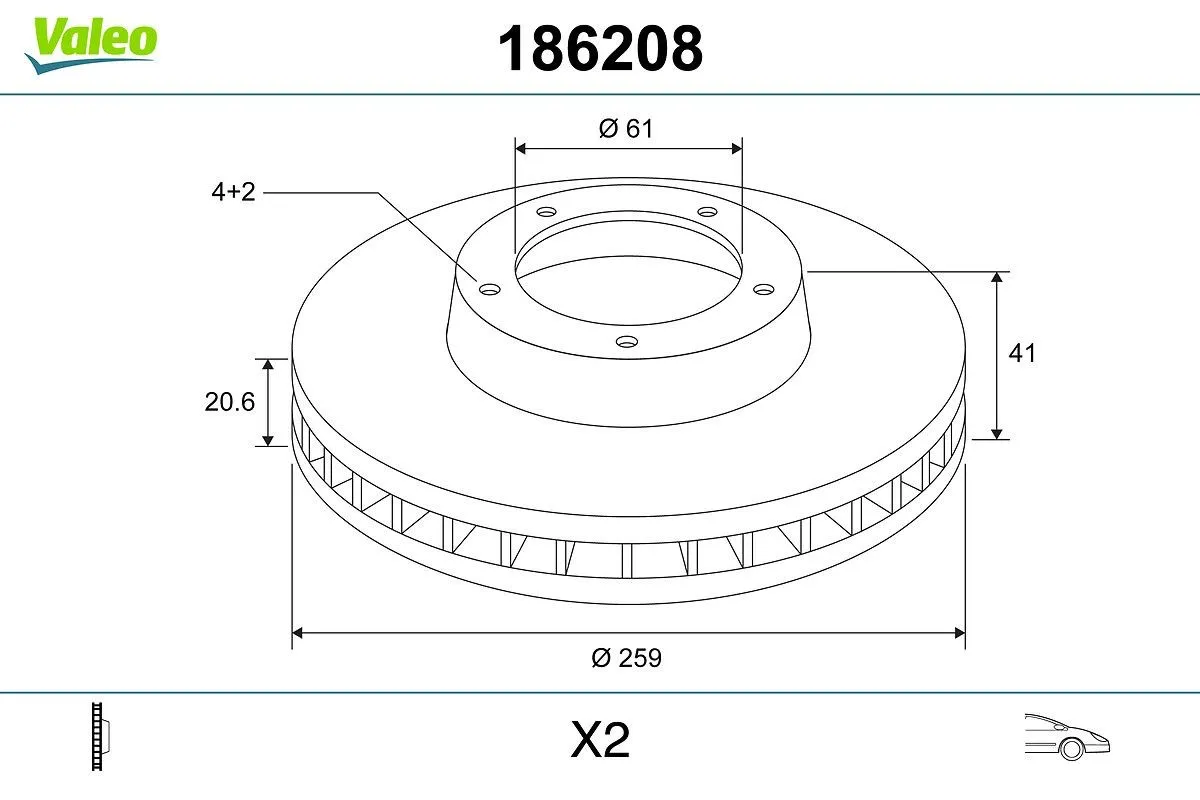 Imagine produs: Disc frana VALEO (186208)