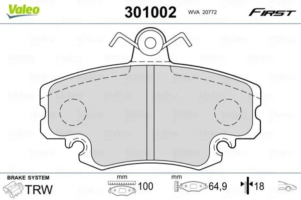Imagine produs: Placute frana VALEO (301002)