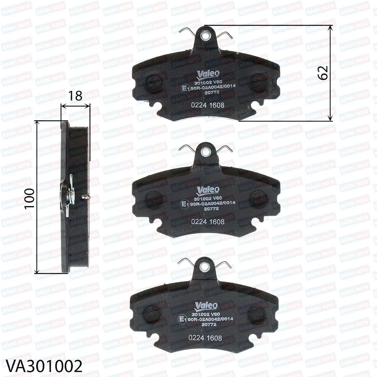 Imagine produs: Placute frana VALEO (301002)