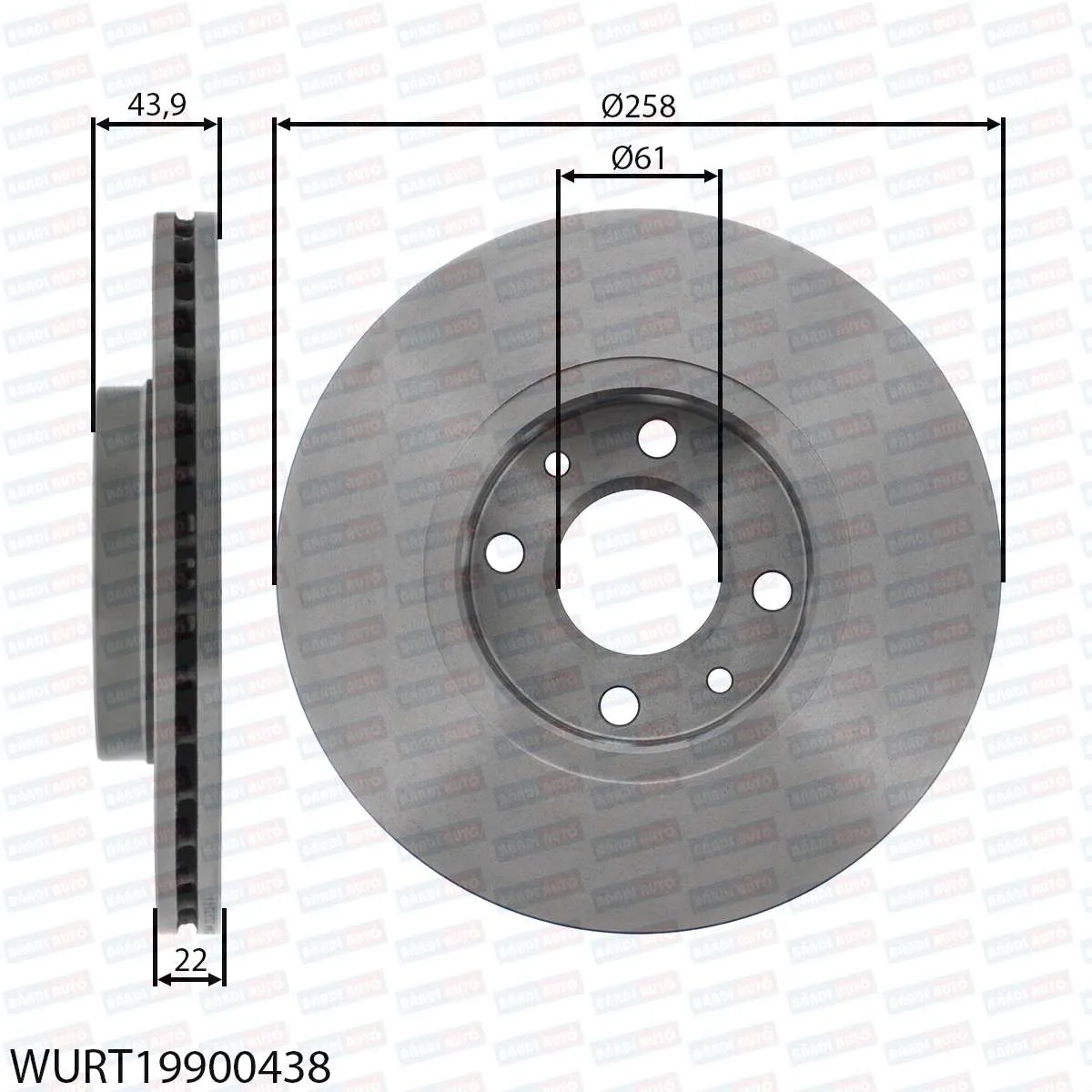 Imagine produs: Disc frana WÜRTEMBERG (WURT19900438)